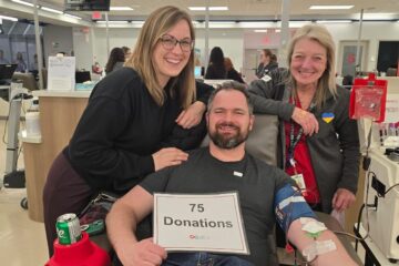 75th canadian blood services donation picture